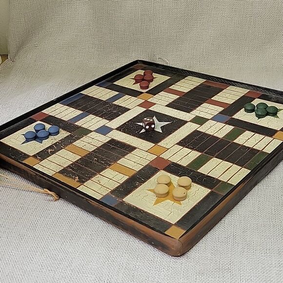 Mini Wooden board games.Parchisi, backgammon, checkers, pick up sticks, Wahoo - Picture 13 of 13
